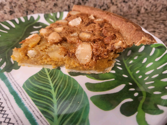 Pumpkin Macadamia Nut Praline Pie